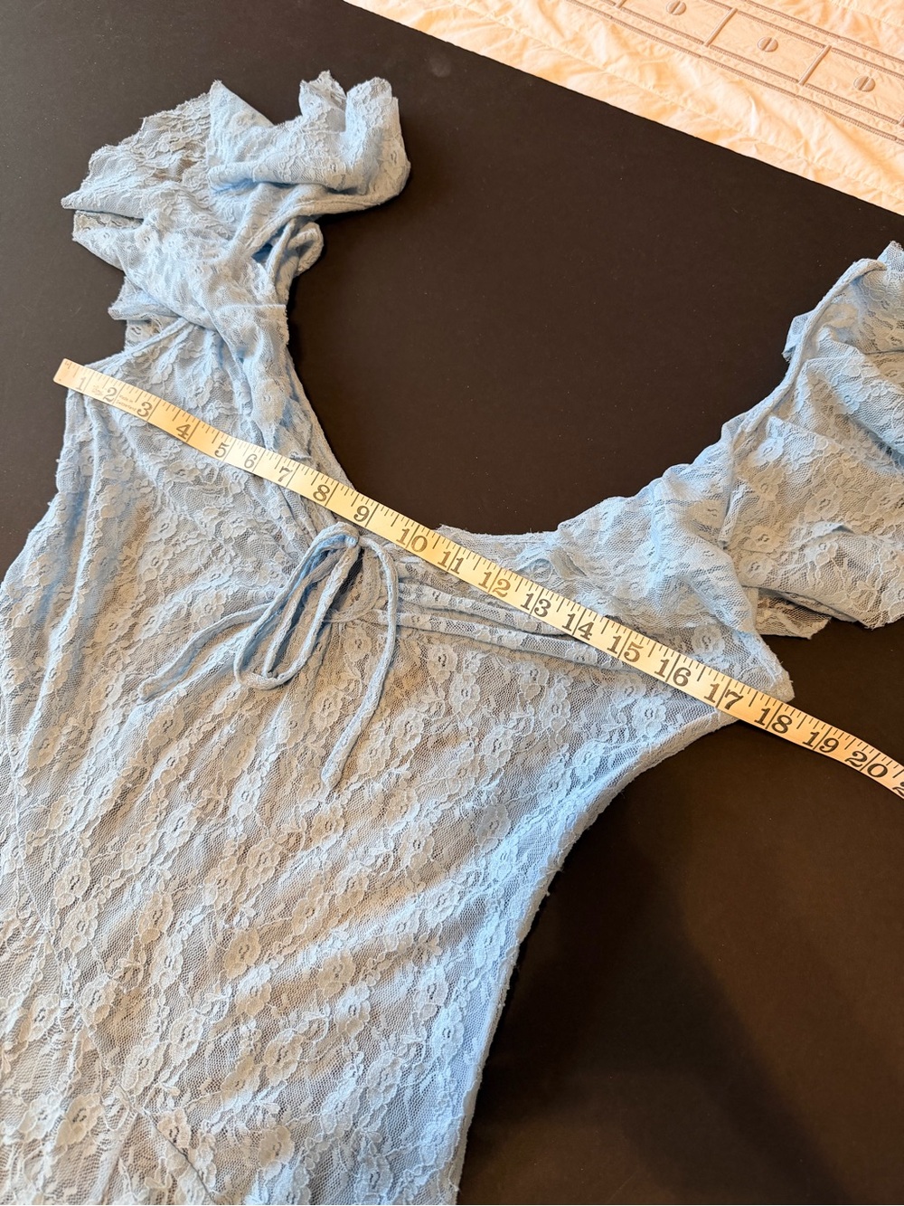 Kimchi Blue Chiara Sheer Lace Midi Dress, baby blue, size L - Picture 5 of 11